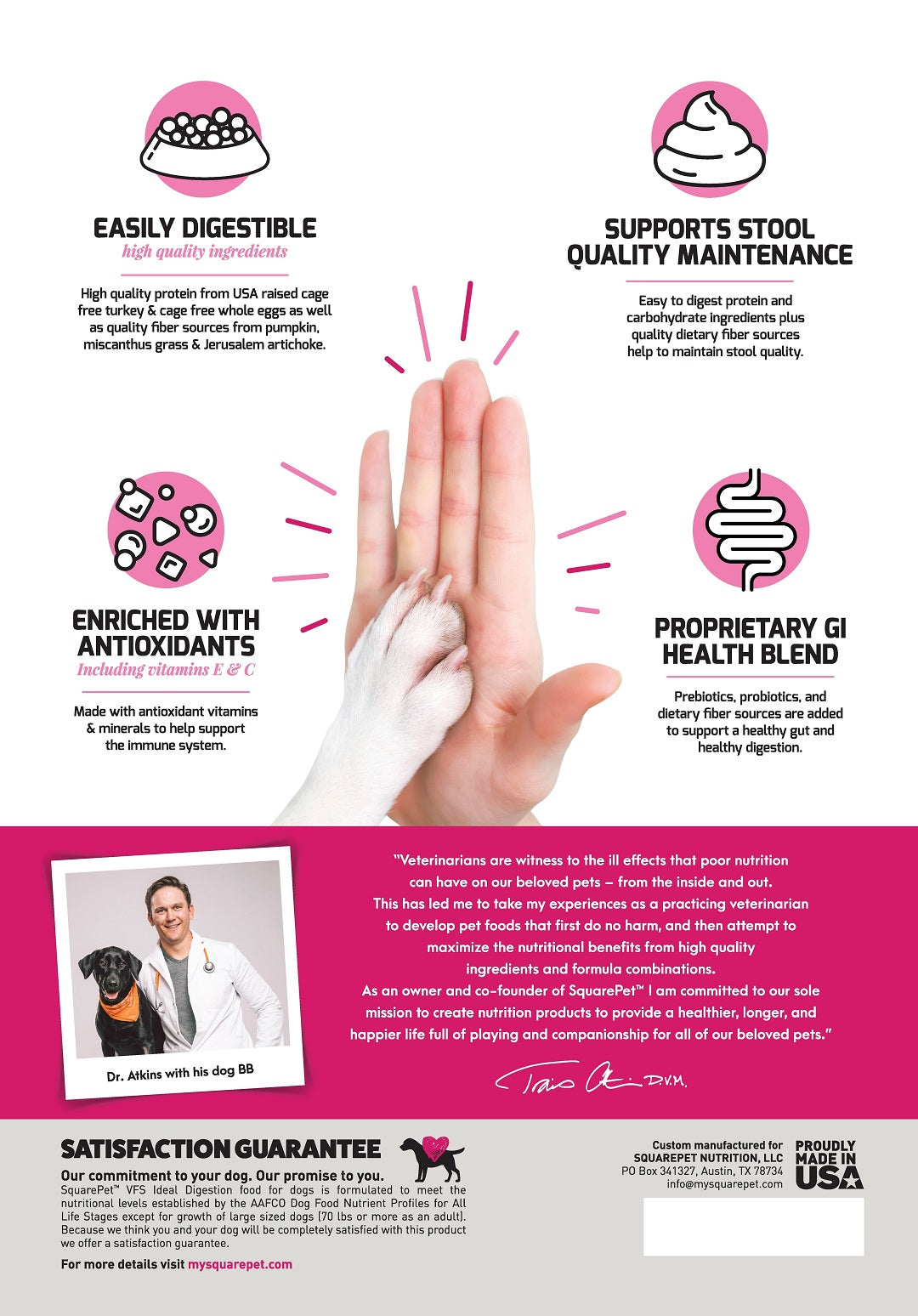 VFS Ideal Digestion Digestive Care veterinary diet back panel.