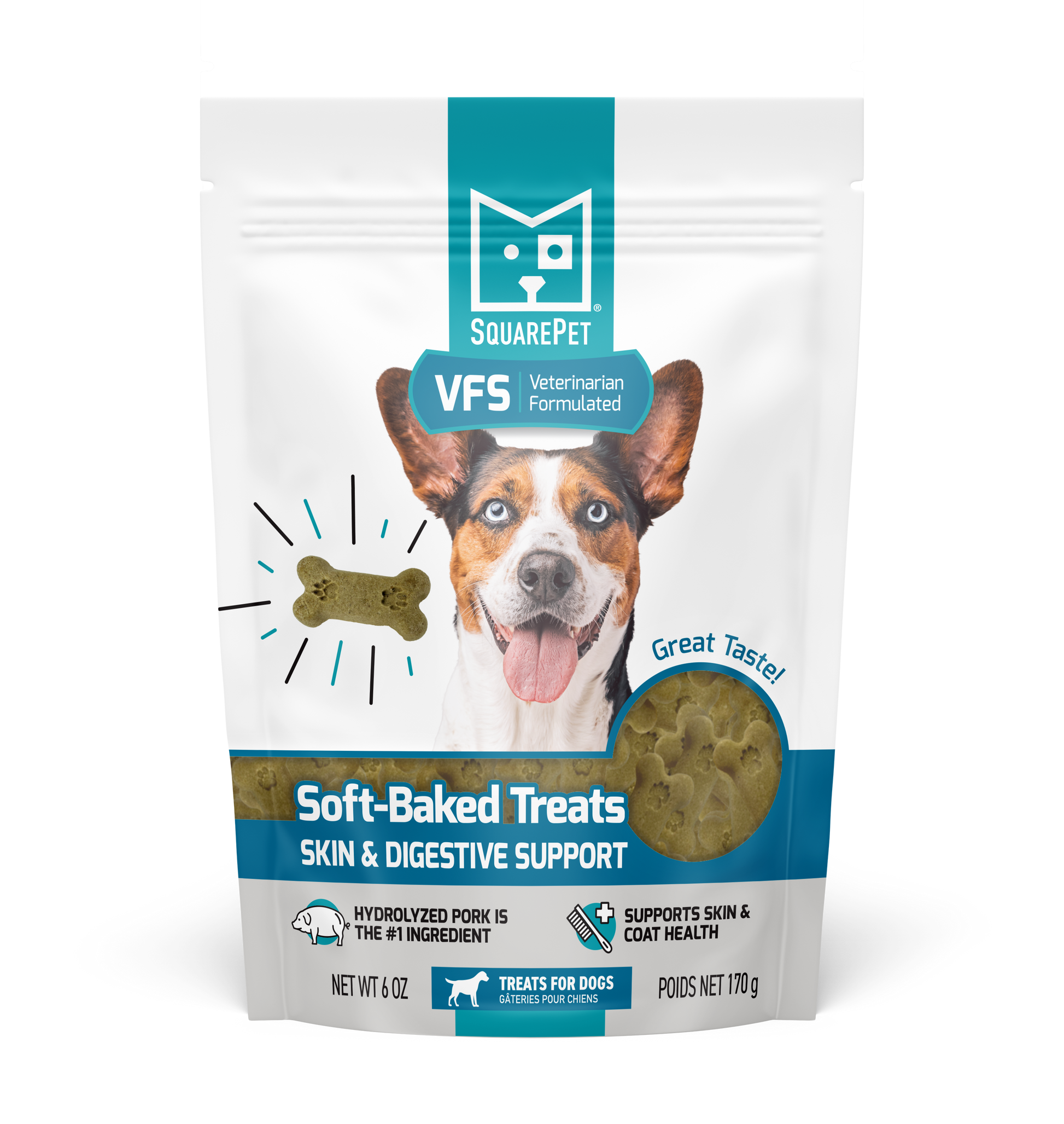 VFS® SKIN & DIGESTIVE SUPPORT SOFT-BAKED TREATS FOR DOGS – SquarePet VFS® SKIN & DIGESTIVE SUPPORT SOFT-BAKED TREATS FOR DOGS – SquarePet