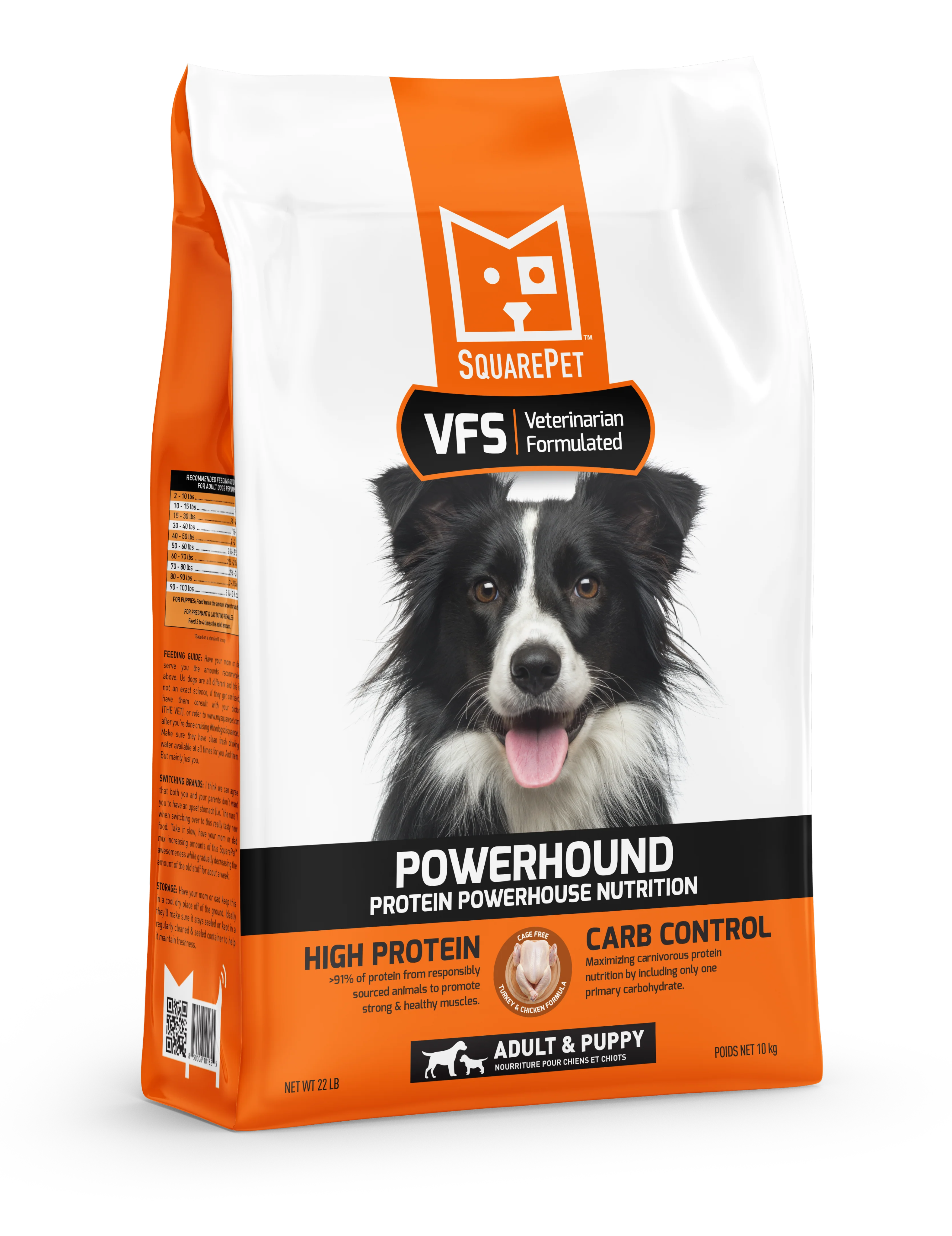 Very High Protein, Low Carbohydrate Protein PowerHouse <br>Nutrition for Puppies and Adult dogs