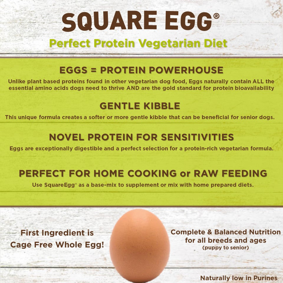 Square Egg perfect protein vegetarian dog food features
