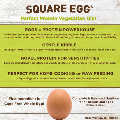 Square Egg perfect protein vegetarian dog food features