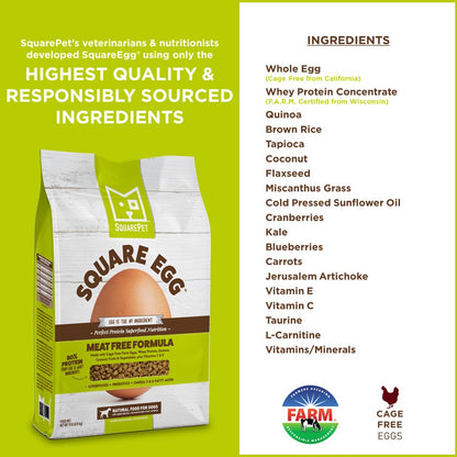 Square Egg vegetarian dog food ingredient list